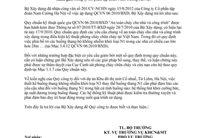 Công văn 327/BXD-KHCN áp dụng QCVN 06:2010/BXD do Bộ Xây dựng ban hành