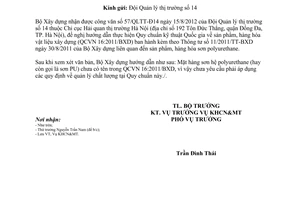 Công văn 331/BXD-KHCN hướng dẫn QCVN 16:2011/BXD không áp dụng đối với sản phẩm