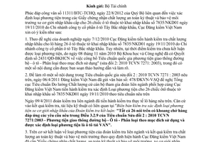 Công văn 1715/ĐKVN-VAQ loại phương tiện của 26 chiếc ôtô Chi nhánh công ty