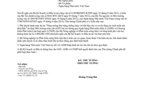 Công văn 1293/TTg-QHQT phê duyệt danh mục Dự án Quỹ Môi trường toàn cầu tài trợ