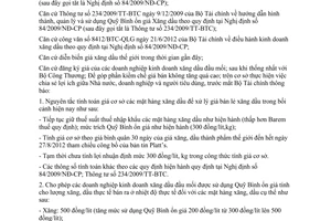 Công văn 11534/BTC-QLG điều hành kinh doanh xăng dầu