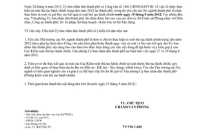 Công văn 4364/UBND-KSTTHC báo cáo kết quả rà soát thủ tục hành chính trọng tâm