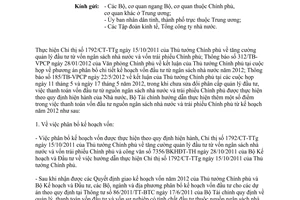Công văn 11647/BTC-ĐT hướng dẫn thanh toán vốn đầu tư từ kế hoạch năm 2012