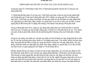 Nghị quyết 41/NQ-CP năm 2012 phiên họp chuyên đề công tác xây dựng pháp luật