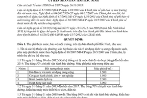 Quyết định 57/2012/QĐ-UBND thu phí thoát nước trên địa bàn thành phố Bắc Ninh