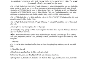 Thông tư 40/2012/TT-BNNPTNT danh mục vật thể thuộc diện kiểm dịch thực vật