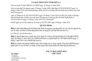 Quyết định 1748/QĐ-UBND năm 2012 Bảng giá tính thuế tài nguyên