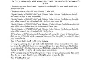 Thông tư liên tịch 03/2012/TTLT-BNG-BNV quản lý hoạt động của cán bộ biệt phái
