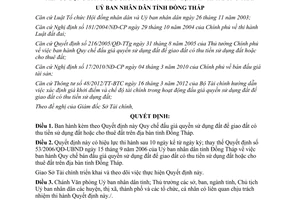 Quyết định 29/2012/QĐ-UBND Quy chế đấu giá quyền sử dụng đất để giao đất