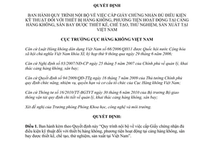 Quyết định 3485/QĐ-CHK năm 2012 Quy trình nội bộ cấp Giấy chứng nhận đủ điều kện