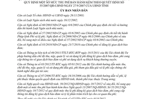 Quyết định 27/2012/QĐ-UBND thực hiện Nghị quyết 50/2012/NQ-HĐND 55/2012/NQ-HĐND