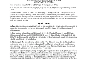 Nghị quyết 14/2012/NQ-HĐND nhiệm vụ phát triển kinh tế xã hội 6 tháng cuối 2012