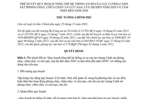 Quyết định 1110/QĐ-TTg năm 2012 phê duyệt Quy hoạch tổng thể hệ thống cơ sở