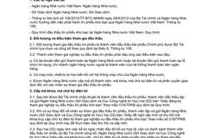 Quy trình 5249/QT-NHNN đấu thầu tín phiếu kho bạc tại Ngân hàng Nhà nước