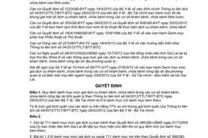 Quyết định 19/2012/QĐ-UBND quy định danh mục mức giá dịch vụ khám chữa bệnh