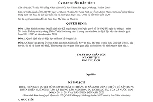 Quyết định 1512/QĐ-UBND năm 2012 Kế hoạch thực hiện Nghị quyết xây dựng