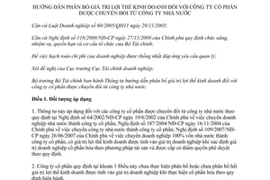 Thông tư 138/2012/TT-BTC hướng dẫn phân bổ giá trị lơi thế kinh doanh