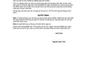 Quyết định 1716/QĐ-UBND năm 2012 danh mục văn bản hết hiệu lực tỉnh Lâm Đồng