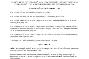Quyết định 37/2012/QĐ-UBND bãi bỏ Quyết định 26/2012/QĐ-UBND điều chỉnh giá
