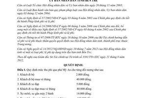 Quyết định 23/2012/QĐ-UBND quy định mức thu phí qua phà Mỹ An