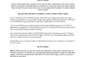 Quyết định 1984/QĐ-BNN-QLCL năm 2012 phân công kiểm tra giám sát an toàn