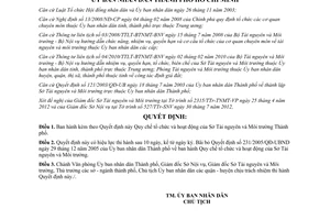 Quyết định 38/2012/QĐ-UBND Quy chế tổ chức hoạt động của Sở Tài nguyên