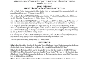 Quyết định 149/QĐ-VSD năm 2012 Quy chế cấp mã chứng khoán trong nước