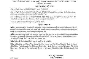 Quyết định 2962/QĐ-BYT năm 2012 Quy định tạm thời tài liệu cần cung cấp
