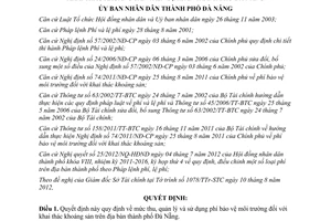 Quyết định 36/2012/QĐ-UBND mức thu quản lý sử dụng phí bảo vệ môi trường