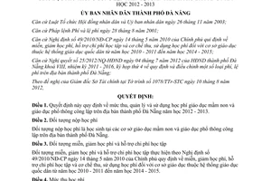 Quyết định 35/2012/QĐ-UBND quy định mức thu quản lý sử dụng học phí giáo dục