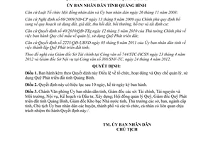 Quyết định 22/2012/QĐ-UBND  Điều lệ về tổ chức hoạt động Quy chế quản lý