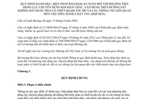 Thông báo 34/2012/TT-BGTVT an toàn đối với phương tiện động lực chuyên dùng