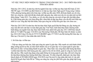 Chỉ thị 11/2012/CT-UBND thực hiện nhiệm vụ trọng tâm năm học 2012 2013 Hòa Bình