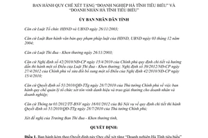 Quyết định 45/2012/QĐ-UBND Quy chế xét tặng Doanh nghiệp tiêu biểu Doanh nhân tiêu biểu Hà Tĩnh