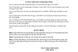 Quyết định 15/2012/QĐ-UBND Quy định phân cấp quản lý về hoạt động thoát nước