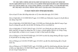 Quyết định 26/2012/QĐ-UBND điều chỉnh Quyết định 46/2011/QĐ-UBND