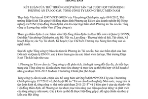 Thông báo 4116/TB-BNN-ĐMDN kết luận của Thứ trưởng Diệp Kỉnh Tần tại cuộc họp