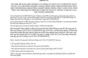 Thông tư 43/2012/TT-BNNPTNT sửa đổi Thông tư 47/2011/TT-BNNPTNT hướng dẫn