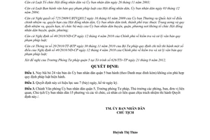 Quyết định 01/2012/QĐ-UBND bãi bỏ văn bản không còn phù hợp quy định pháp luật