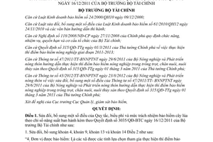 Quyết định 2114/QĐ-BTC năm 2012 sửa đổi Quy tắc biểu phí mức trách nhiệm