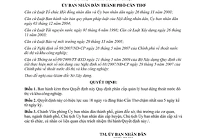 Quyết định 22/2012/QĐ-UBND phân cấp quản lý hoạt động thoát nước đô thị KCN