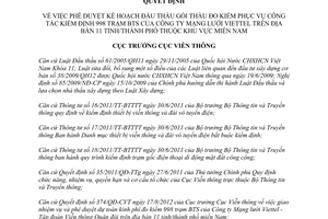 Quyết định 404/QĐ-CVT năm 2012 phê duyệt Kế hoạch đấu thầu gói thầu đo kiểm