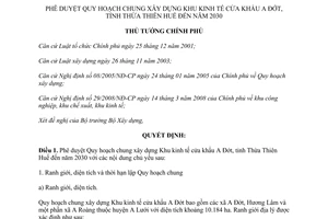 Quyết định 1136/QĐ-TTg năm 2012 phê duyệt Quy hoạch chung xây dựng Khu kinh tế