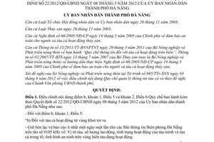 Quyết định 39/2012/QĐ-UBND điều chỉnh Quy chế quản lý thông tin liên lạc tàu cá