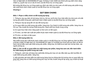 Thông tư 16/2012/TT-BKHCN kiểm tra nhà nước chất lượng sản phẩm trong sản xuất