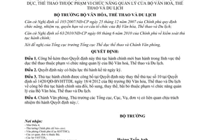 Quyết định 3257/QĐ-BVHTTDL năm 2012 công bố thủ tục hành chính