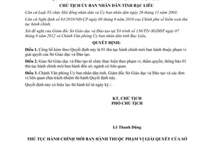 Quyết định 2140/QĐ-UBND năm 2012 công bố thủ tục hành chính thuộc phạm vi