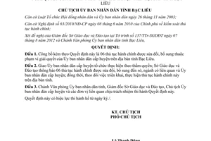 Quyết định 2138/QĐ-UBND năm 2012 công bố thủ tục hành chính thuộc phạm vi