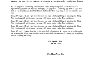 Đính chính Thông tư 35/2010/TT-BTNMT quy định Định mức kinh tế kỹ thuật đo đạc