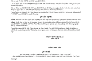 Quyết định 29/2012/QĐ-UBND Quy chế phối hợp quản lý cụm công nghiệp